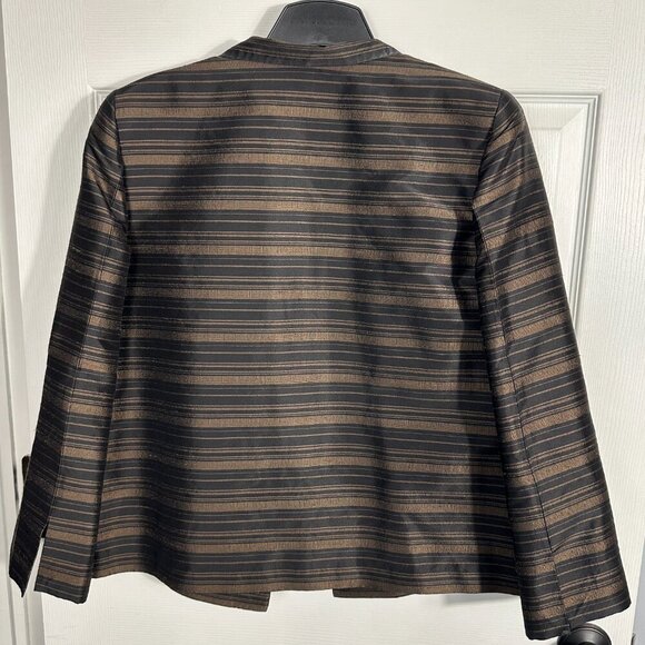 Linda Allard Ellen Tracy 100% silk open front jacket, size 12, textured - Picture 9 of 11